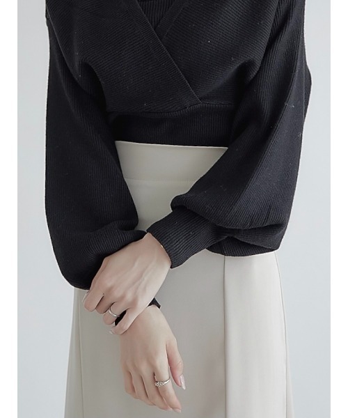 amel（エイメル）の「ボリュームスリーブカシュクールニット（ニット/セーター・レディース・ブラック・FREE）」の19枚目の写真