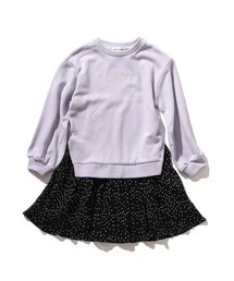 SHOO・LA・RUE | 【90-140cm】ワッシャープリーツ切替裏毛ワンピース(ワンピース)