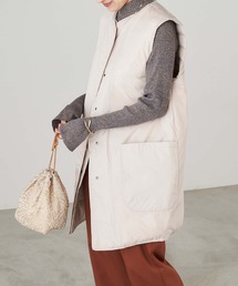 2WAYリバーシブル キルティングロングダウンベスト