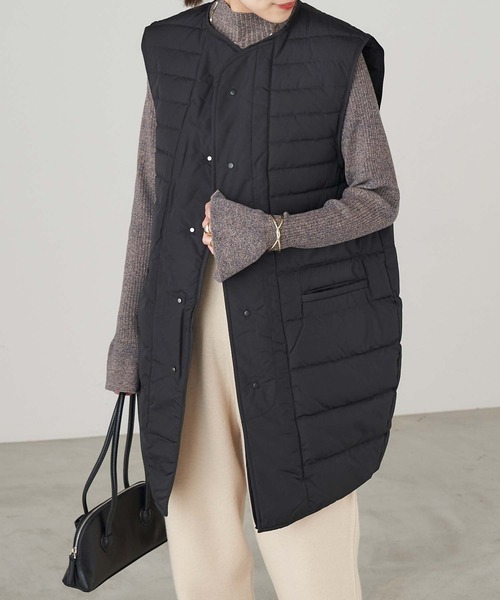 Chaco closet（チャコ クローゼット）の「2WAYリバーシブル キルティングロングダウンベスト（ダウンベスト・レディース・ブラック/ベージュ/グレー・FREE）」の2枚目の写真