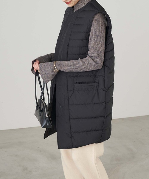 Chaco closet（チャコ クローゼット）の「2WAYリバーシブル キルティングロングダウンベスト（ダウンベスト・レディース・ブラック/ベージュ/グレー・FREE）」の8枚目の写真