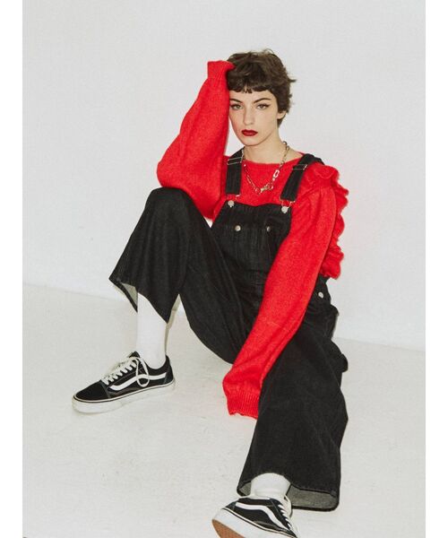 jouetie（ジュエティ）の「ペインターオーバーオール（サロペット/オーバーオール・レディース・ブラック/ピンク/ブルー/アイボリー・MEDIUM）」の7枚目の写真