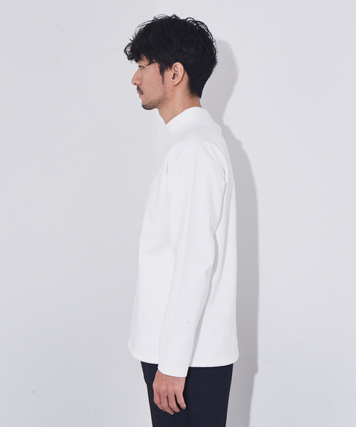 ABAHOUSE GRAY（アバハウスグレイ）の「【両面起毛】ポンチ モックネック 長袖 Tシャツ（Tシャツ/カットソー・メンズ・ホワイト/ライトブルー/グレイッシュベージュ/チャコールグレー・46/48）」の7枚目の写真