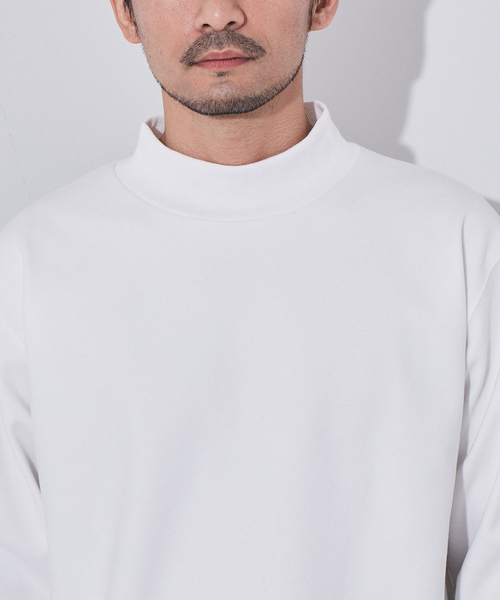 ABAHOUSE GRAY（アバハウスグレイ）の「【両面起毛】ポンチ モックネック 長袖 Tシャツ（Tシャツ/カットソー・メンズ・ホワイト/ライトブルー/グレイッシュベージュ/チャコールグレー・46/48）」の15枚目の写真