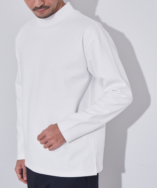 ABAHOUSE GRAY（アバハウスグレイ）の「【両面起毛】ポンチ モックネック 長袖 Tシャツ（Tシャツ/カットソー・メンズ・ホワイト/ライトブルー/グレイッシュベージュ/チャコールグレー・46/48）」の14枚目の写真