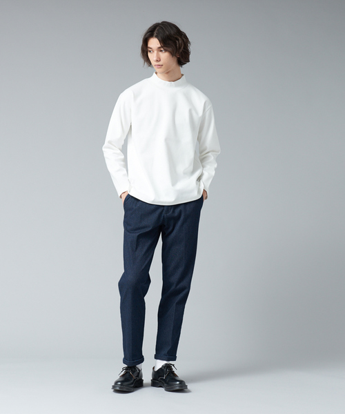 ABAHOUSE GRAY（アバハウスグレイ）の「【両面起毛】ポンチ モックネック 長袖 Tシャツ（Tシャツ/カットソー・メンズ・ホワイト/ライトブルー/グレイッシュベージュ/チャコールグレー・46/48）」の10枚目の写真