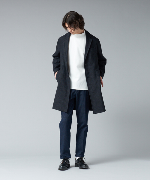 ABAHOUSE GRAY（アバハウスグレイ）の「【両面起毛】ポンチ モックネック 長袖 Tシャツ（Tシャツ/カットソー・メンズ・ホワイト/ライトブルー/グレイッシュベージュ/チャコールグレー・46/48）」の9枚目の写真