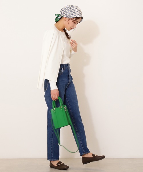 NATURAL BEAUTY BASIC（ナチュラルビューティーベーシック）の「スプリングベーシックニット（カーディガン/ボレロ・レディース・オフホワイト/グリーン/ネイビー/ピンク・MEDIUM）」の11枚目の写真