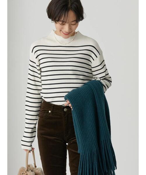 AMERICAN HOLIC(アメリカンホリック)の「ミニハイネックリブニットプルオーバー(ニット/セーター・レディース・ブラック/アイボリー/その他7・M/S/L)」の12枚目の写真