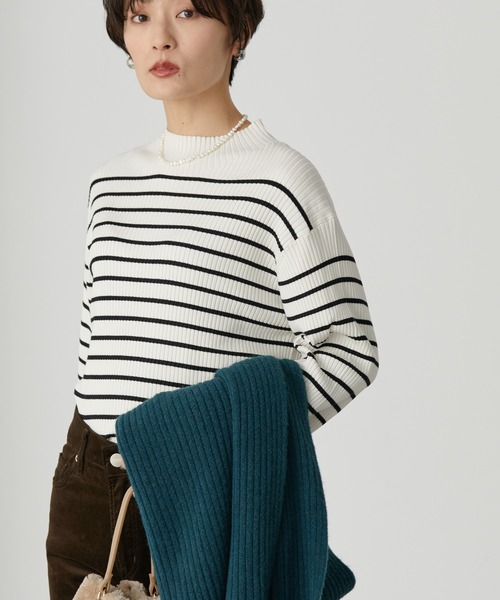 AMERICAN HOLIC(アメリカンホリック)の「ミニハイネックリブニットプルオーバー(ニット/セーター・レディース・ブラック/アイボリー/その他7・M/S/L)」の3枚目の写真