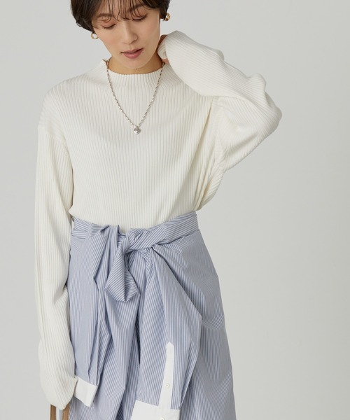 AMERICAN HOLIC(アメリカンホリック)の「ミニハイネックリブニットプルオーバー(ニット/セーター・レディース・ブラック/アイボリー/その他7・M/S/L)」の1枚目の写真