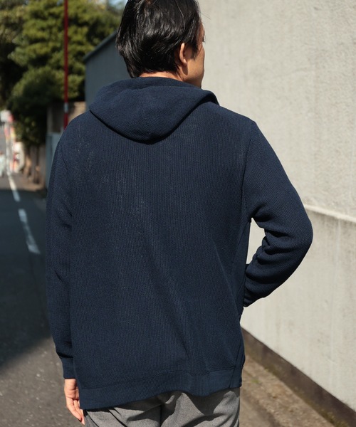 UNION STATION（ユニオンステーション）の「/ウォッシャブル/ボタンレス/パーカーカーディガン（ニット/セーター・メンズ・キナリ/ブラック系その他/ネイビー・M/LL/L）」の21枚目の写真