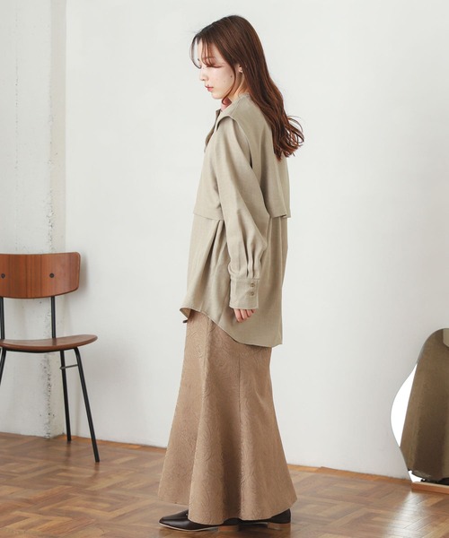 SENSE OF PLACE by URBAN RESEARCH(センスオブプレイスバイアーバンリサーチ)の「ベストレイヤードシャツ(シャツ/ブラウス・レディース・ブラック/オフホワイト/ベージュ・ONE)」の17枚目の写真