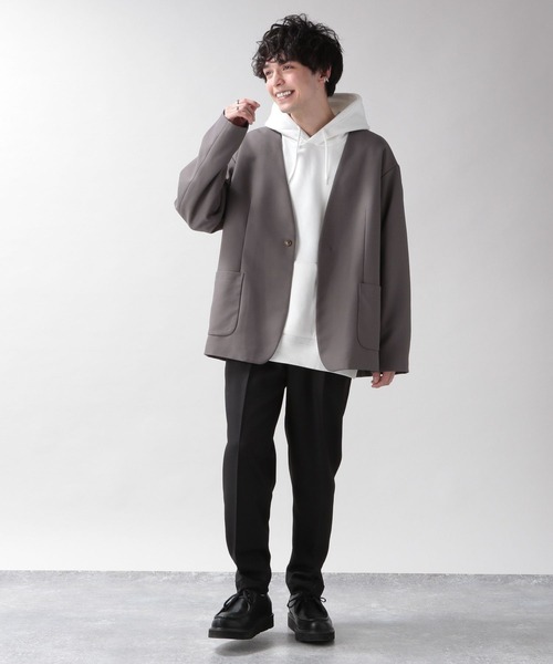 RAGEBLUE（レイジブルー）の「PEツイル/ノーカラーテーラードジャケット＜セットアップ着用可能＞/260525（ノーカラージャケット・メンズ・ライトブルー/ブラック/グレー・MEDIUM/LARGE）」の20枚目の写真