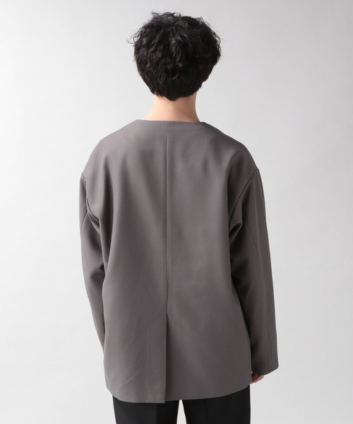 RAGEBLUE（レイジブルー）の「PEツイル/ノーカラーテーラードジャケット＜セットアップ着用可能＞/260525（ノーカラージャケット・メンズ・ライトブルー/ブラック/グレー・MEDIUM/LARGE）」の8枚目の写真