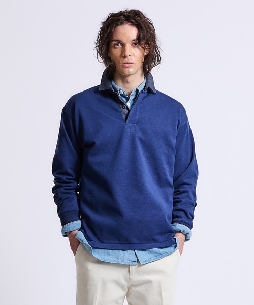 【極美品】ESTNATION ニットラガーシャツ ネイビー M！ ESTNATION（エストネーション）の「ESTNATION / ニットラガー