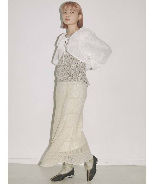 merry jenny（メリージェニー）の「【WEB限定】フリルボリュームスリーブボレロ（その他トップス・レディース・アイボリー/ブラック・FREE）」の7枚目の写真