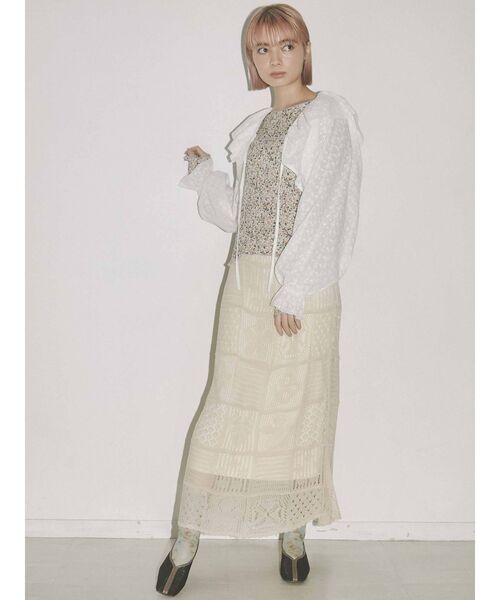 merry jenny（メリージェニー）の「【WEB限定】フリルボリュームスリーブボレロ（その他トップス・レディース・アイボリー/ブラック・FREE）」の10枚目の写真