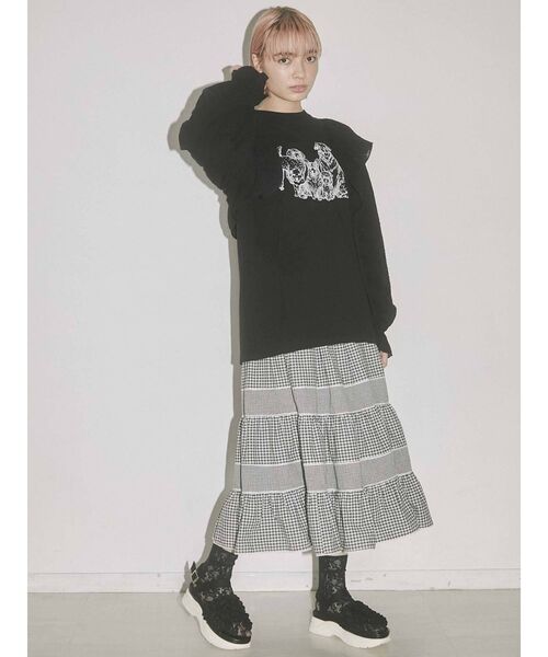 merry jenny（メリージェニー）の「【WEB限定】フリルボリュームスリーブボレロ（その他トップス・レディース・アイボリー/ブラック・FREE）」の13枚目の写真