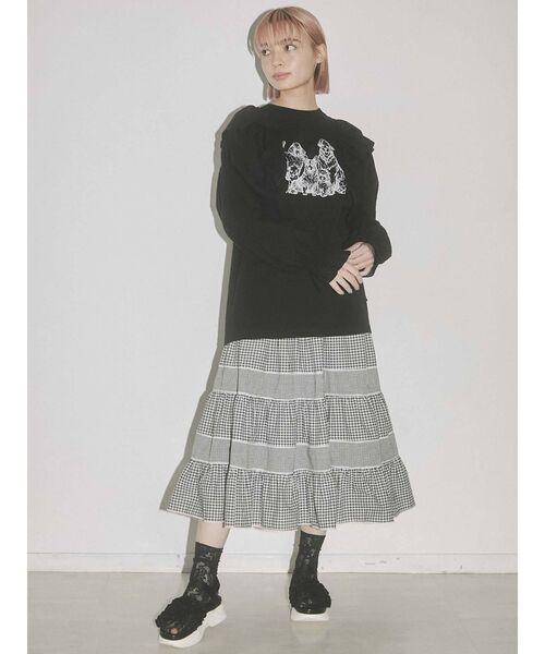 merry jenny（メリージェニー）の「【WEB限定】フリルボリュームスリーブボレロ（その他トップス・レディース・アイボリー/ブラック・FREE）」の14枚目の写真