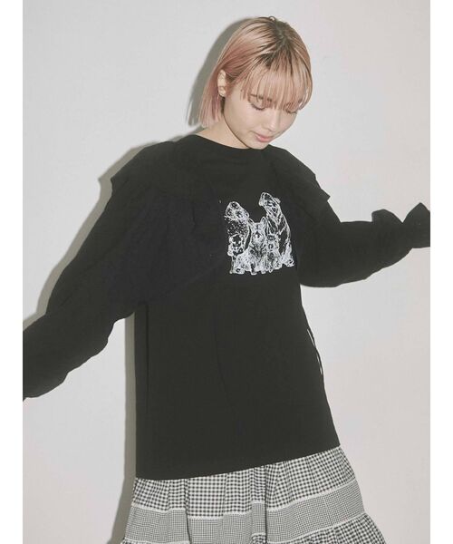 merry jenny（メリージェニー）の「【WEB限定】フリルボリュームスリーブボレロ（その他トップス・レディース・アイボリー/ブラック・FREE）」の15枚目の写真