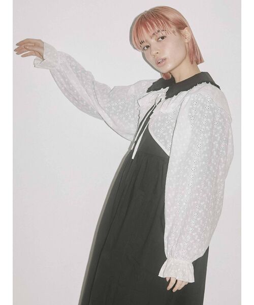 merry jenny（メリージェニー）の「【WEB限定】フリルボリュームスリーブボレロ（その他トップス・レディース・アイボリー/ブラック・FREE）」の19枚目の写真