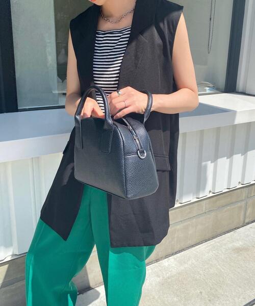 INGNI（イング）の「ミニボストン／BAG（トートバッグ・レディース・キャメル/ブラック/サックスブルー・ONE SIZE）」の8枚目の写真