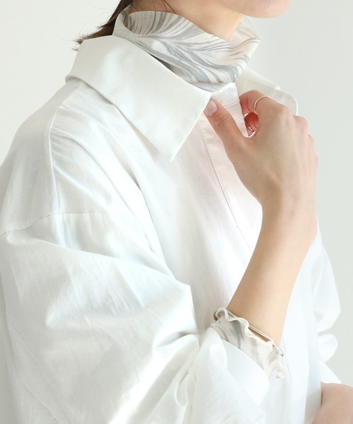 reca（レカ）の「ウェスト紐付きボリュームシャツワンピース（シャツワンピース・レディース・ブラック/オフホワイト・FREE）」の15枚目の写真