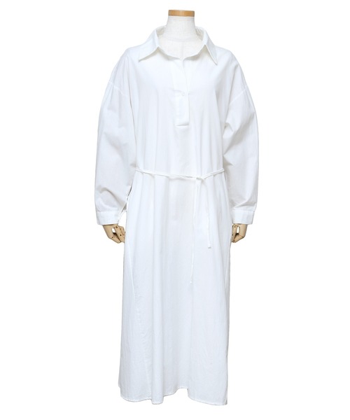 reca（レカ）の「ウェスト紐付きボリュームシャツワンピース（シャツワンピース・レディース・ブラック/オフホワイト・FREE）」の18枚目の写真