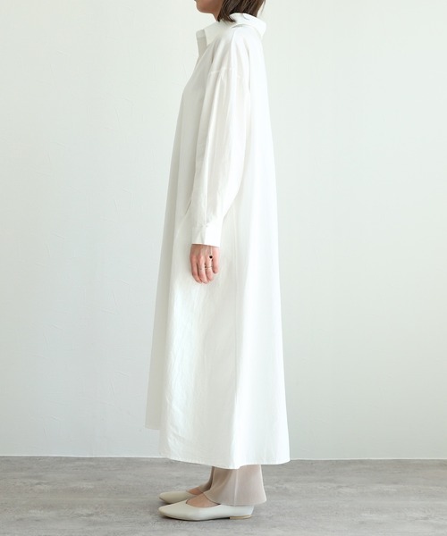 reca（レカ）の「ウェスト紐付きボリュームシャツワンピース（シャツワンピース・レディース・ブラック/オフホワイト・FREE）」の21枚目の写真