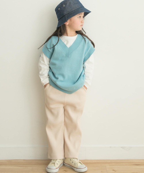 URBAN RESEARCH DOORS(アーバンリサーチドアーズ)の「テレコリブパンツ(KIDS)(その他パンツ・キッズ・チャコールグレー/ベージュ系その他・120/105/150/135)」の1枚目の写真