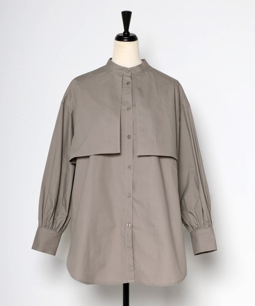 Bonjour Sagan(ボンジュールサガン)の「ブロードケープシャツ(シャツ/ブラウス・レディース・ブラック/オフホワイト/ピンク/ライトブルー/ベージュ/グレー・FREE)」の15枚目の写真