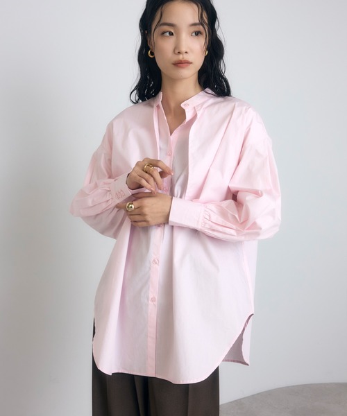 Bonjour Sagan(ボンジュールサガン)の「ブロードケープシャツ(シャツ/ブラウス・レディース・ブラック/オフホワイト/ピンク/ライトブルー/ベージュ/グレー・FREE)」の21枚目の写真