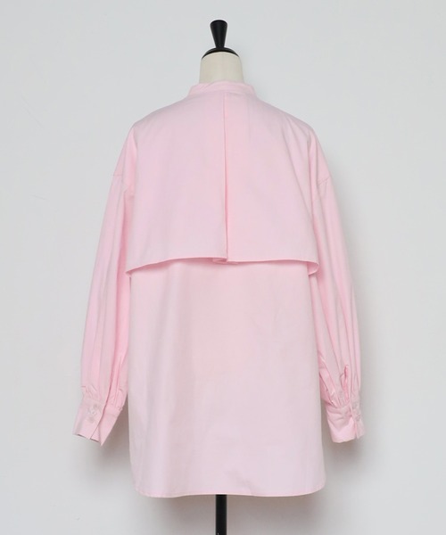 Bonjour Sagan(ボンジュールサガン)の「ブロードケープシャツ(シャツ/ブラウス・レディース・ブラック/オフホワイト/ピンク/ライトブルー/ベージュ/グレー・FREE)」の11枚目の写真