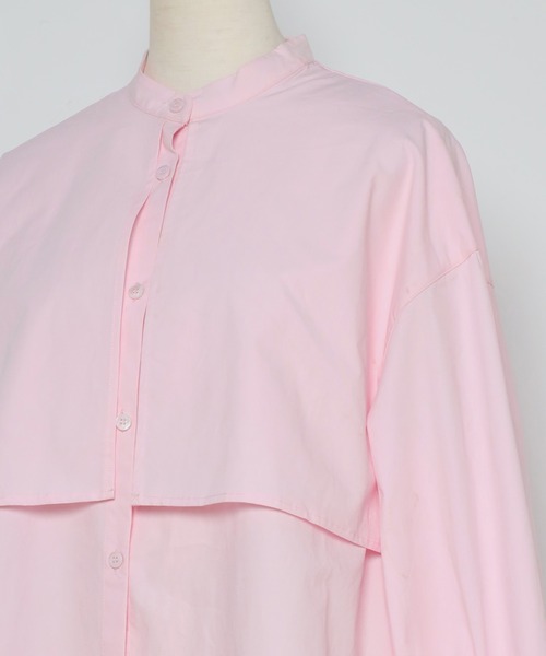 Bonjour Sagan(ボンジュールサガン)の「ブロードケープシャツ(シャツ/ブラウス・レディース・ブラック/オフホワイト/ピンク/ライトブルー/ベージュ/グレー・FREE)」の12枚目の写真