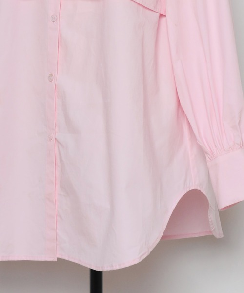 Bonjour Sagan(ボンジュールサガン)の「ブロードケープシャツ(シャツ/ブラウス・レディース・ブラック/オフホワイト/ピンク/ライトブルー/ベージュ/グレー・FREE)」の13枚目の写真