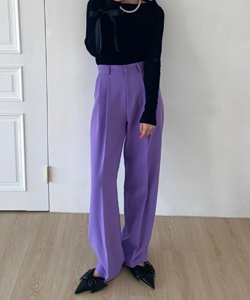 MANGROVE(マングローブ)の「S/S ビビットカラースラックスパンツ(スラックス・レディース・パープル/ブラック/ピンク・MEDIUM/LARGE)」の8枚目の写真
