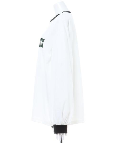 INGNI(イング)の「リンガーロングTシャツ(Tシャツ/カットソー・レディース・ホワイト×ブラック/オートミール/ブルー系2/ベージュ系3・M)」の6枚目の写真