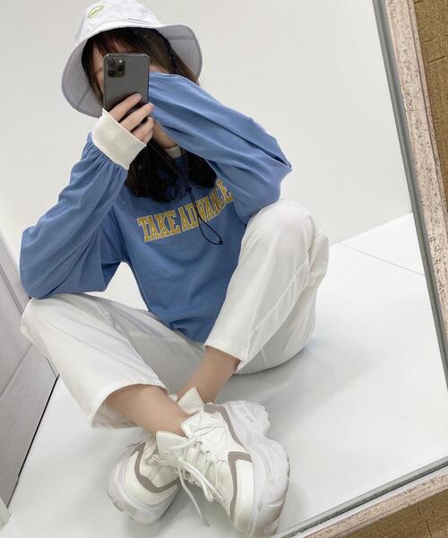INGNI(イング)の「リンガーロングTシャツ(Tシャツ/カットソー・レディース・ホワイト×ブラック/オートミール/ブルー系2/ベージュ系3・M)」の10枚目の写真