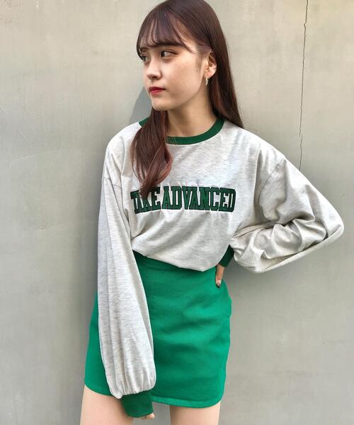 INGNI(イング)の「リンガーロングTシャツ(Tシャツ/カットソー・レディース・ホワイト×ブラック/オートミール/ブルー系2/ベージュ系3・M)」の11枚目の写真