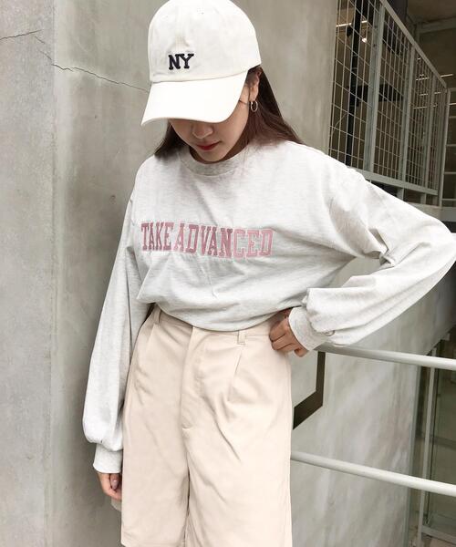 INGNI(イング)の「リンガーロングTシャツ(Tシャツ/カットソー・レディース・ホワイト×ブラック/オートミール/ブルー系2/ベージュ系3・M)」の12枚目の写真