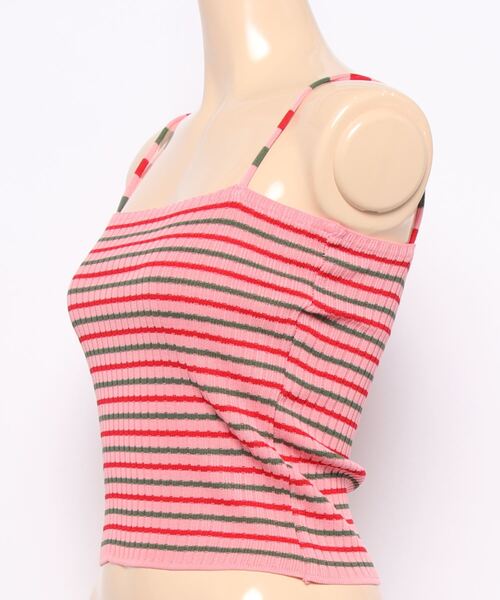 STYLEBLOCK（スタイルブロック）の「ボーダー柄キャミソール（キャミソール・レディース・イエロー/ブラック/ホワイト/ピンク/グリーン/ブルー・FREE）」の8枚目の写真
