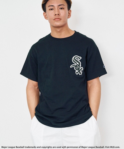 Tシャツ・カットソー [MLB] WOMAN VARSITY LOGO COMFORTABLE FIT T-SHIRT MLB】刺繍ロゴTシャツ BACK TO THE FIELD│SPIRALGIRL