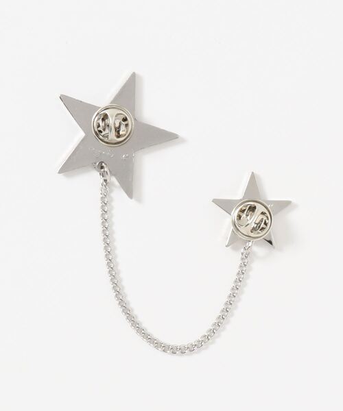 agnes b.（アニエスベー）の「【ユニセックス】AF76 PINS ダブルエトワールピンバッジ（ブローチ/コサージュ・レディース・ブラック・FREE）」の2枚目の写真