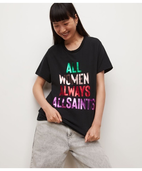 ALLSAINTS(オールセインツ)の「INTERNATIONAL WOMEN'S DAY CHARITY T-SHIRT | インターナショナル ウィメンズ デー チャリティ Tシャツ(Tシャツ/カットソー・レディース・ブラック・S/L/XS/M)」の2枚目の写真