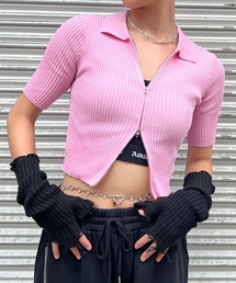 ジップアップショート丈カーディガン