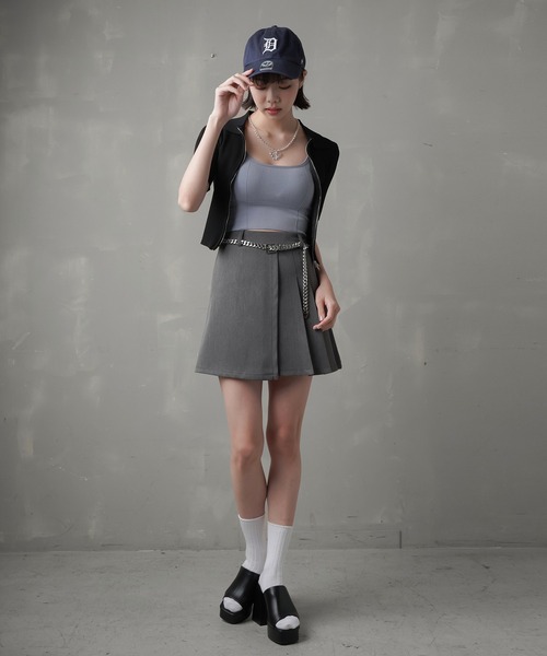 SPINNS（スピンズ）の「ジップアップショート丈カーディガン（カーディガン/ボレロ・レディース・ホワイト/ブラック/サックスブルー/ピンク/グリーン/ブルー・ONESIZE）」の17枚目の写真