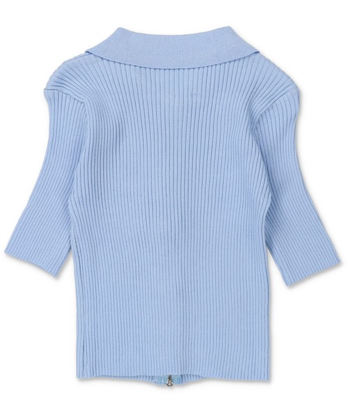 SPINNS（スピンズ）の「ジップアップショート丈カーディガン（カーディガン/ボレロ・レディース・ホワイト/ブラック/サックスブルー/ピンク/グリーン/ブルー・ONESIZE）」の9枚目の写真