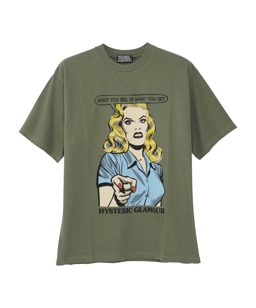 HYSTERIC GLAMOUR（ヒステリックグラマー）の「WHAT YOU GET Tシャツ（Tシャツ/カットソー・メンズ・ブラック/ホワイト/カーキ・MEDIUM/X-LARGE/SMALL/LARGE）」の3枚目の写真