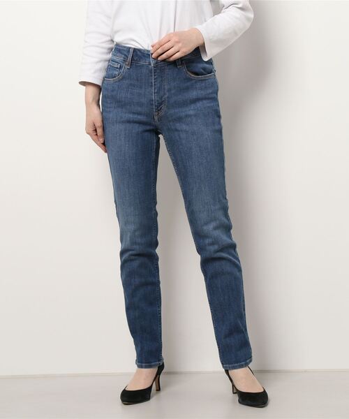 Right-on（ライトオン）の「【Sweet Camel】コンフォートストレッチストレートパンツ（デニムパンツ・レディース・ダークインディゴブルー・XXS/M/L/XL/S/XS）」の9枚目の写真
